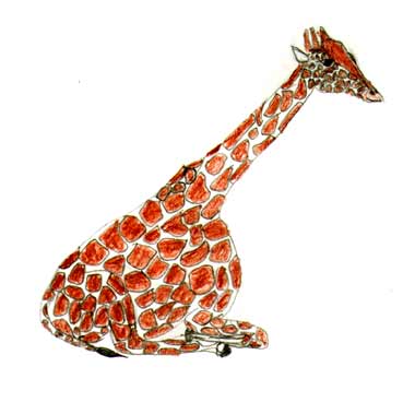 A drawing of a giraffe