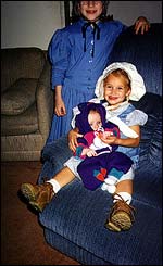 Image of my three daughters dressed up in costumes