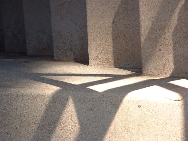 Shadows on steps...