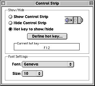 Control Strip Control Panel